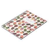 かわいいどんぐり少女の誕生日ピンク ノートブック (左側)