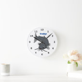 かわいいなずき漫画のイラストレーション ラウンド壁時計 (ホーム)