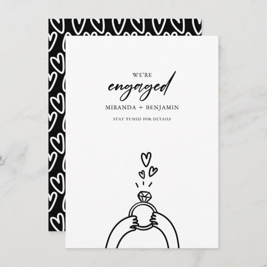 かわいいな婚約した婚約 招待状 (正面/裏面)