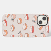 かわいいにぎり寿司 シームレス パターン iPhoneケース (裏面横)