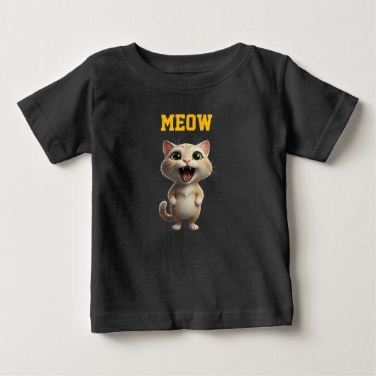 かわいいにゃんこキッズTシャツ ベビーTシャツ (正面)