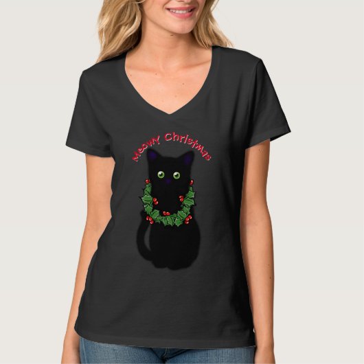 かわいいにゃんこクリスマス Tシャツ (正面)