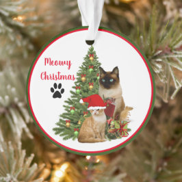 かわいいにゃんにゃんクリスマスの猫の友達のオーナメント オーナメント
