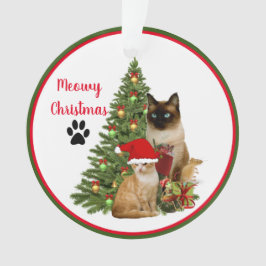 かわいいにゃんにゃんクリスマスの猫の友達のオーナメント オーナメント