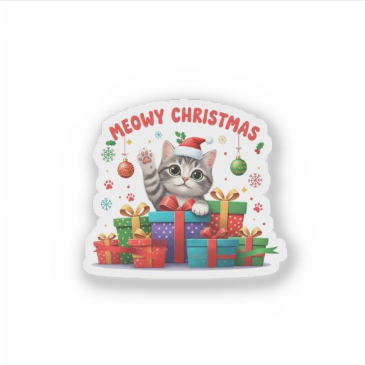 かわいいにゃんクリスマスキティ シール (正面)