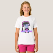 かわいいにゃんゲーマー猫 - かわいいゲーミング子猫 Tシャツ (正面フル)