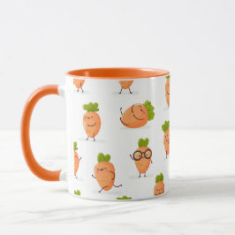 かわいいにんじんの模様 マグカップ
