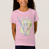 かわいいぬいぐるみうさぎキッズ Tシャツ (正面)