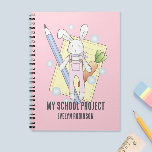 かわいいぬいぐるみうさぎ子供学校 ノートブック