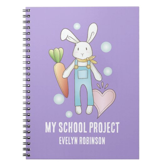 かわいいぬいぐるみうさぎ子供 ノートブック (正面)