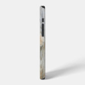 かわいいぬいぐるみのクマの古材の壁 iPhoneケース (左側面)