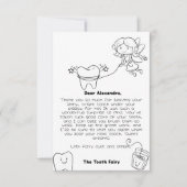 かわいいぬりえの歯の妖精　歯を集めて サンキューカード (正面)