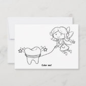 かわいいぬりえの歯の妖精　歯を集めて サンキューカード (裏面)
