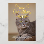 かわいいねこちゃんのクリスマス写真 箔シーズンカード (正面)