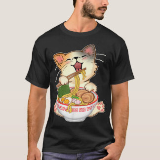 かわいいねこラーメン可愛いラーメン猫日本の麺F Tシャツ