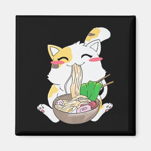 かわいいねこラーメン日本のANIME FOOD GIFT BOY GIRL マグネット (正面)