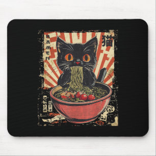 かわいいねこラーメン麺おもしろいア日本のニメマンガ マウスパッド