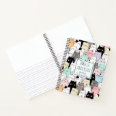 かわいいねこ柄パターン名前入りカスタム ノートブック (内部)