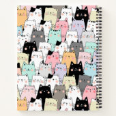 かわいいねこ柄パターン 名前を入れてオリジナル ノートブック (裏面)