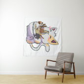 かわいいねこ ラーメン丼 アニメ 日本 タペストリー (インサイチュ(横))