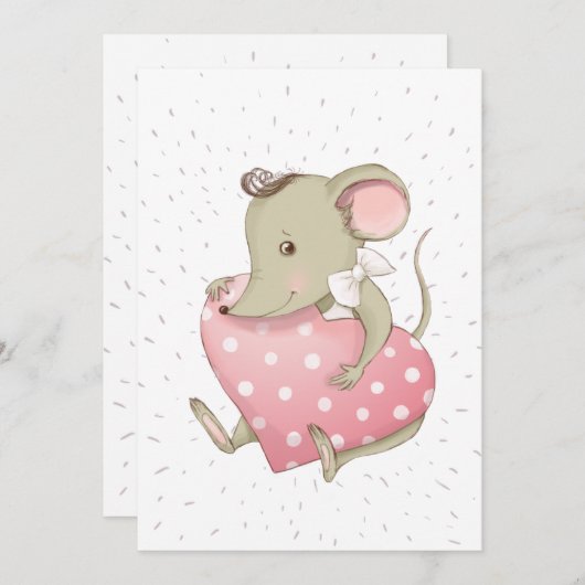 かわいいねずみちゃん サンキューカード (正面/裏面)