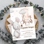 かわいいねずみのストライプのベイビーシャワー 招待状