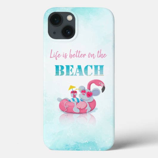 かわいいねずみ おしゃれビーチ Case-Mate iPhoneケース (裏面)