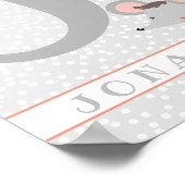 かわいいねずみ & ドット柄 オーダーメイド 男の子 ベビー部屋 ポスター (角)