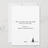 かわいいねずみ & 木のラインアートのクリスマスお祭り シーズンカード (裏面)