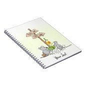 かわいいねずみ 水彩画 イエロー オーダーメイド   ノートブック (右側)