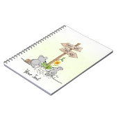 かわいいねずみ 水彩画 イエロー オーダーメイド   ノートブック (左側)