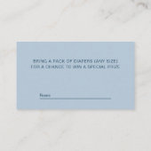 かわいいねむねむクマの赤ちゃん男の子シャワーおむつくじ エンクロージャーカード (裏面)