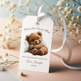 かわいいねむねむテディベア感謝タグ ギフトタグ