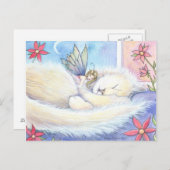 かわいいねる猫と妖精のポストカード ポストカード (正面/裏面)