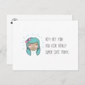 「かわいいね」ポストカード (Em Somervilleのイラスト) ポストカード (正面/裏面)