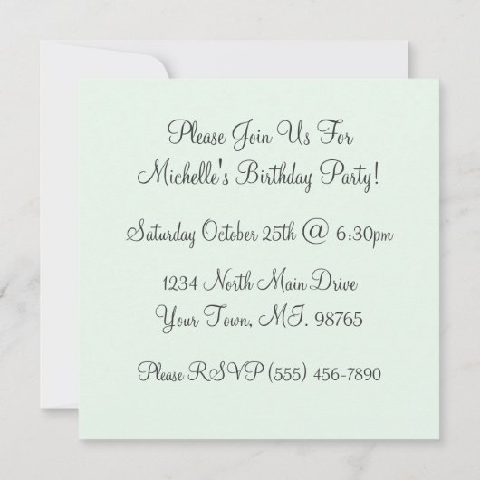 かわいいのいちごのバースデーパーティ招待状 招待状 (裏面)