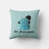 かわいいのかわいいかぎ針編みのAmigurumiのタコのシルクハットの青 クッション (裏面)