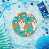 かわいいのかわいいコーギー犬のシンプルなイラストレーションパターン ペーパープレート (パーティー)