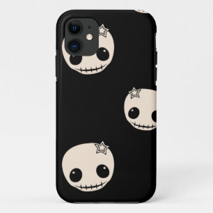 かわいいのかわいいゴシックのガーリーなスカルのemoのスカルパターン iPhone 11 ケース