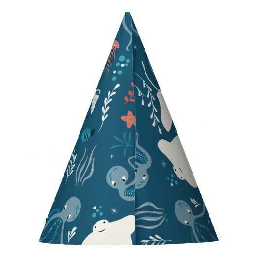 かわいいのかわいいシロクジラと海の生活。 パーティーハット (裏面)