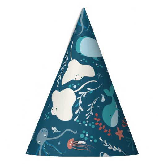 かわいいのかわいいシロクジラと海の生活。 パーティーハット (左)