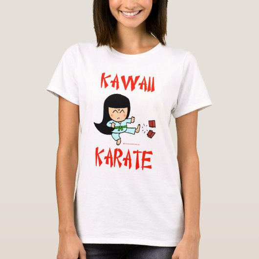 かわいいのかわいい武道のチビ(小さくかわいく書いた感じ)の空手 Tシャツ (正面)