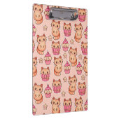 かわいいのかわいい猫とカップケーキのピンク柄 クリップボード (右)