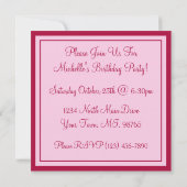 かわいいのさくらんぼのカップケーキのバースデーパーティ招待状 招待状 (裏面)