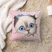 かわいいのぞきこむラグドール猫 クッション (ブランケット)