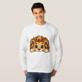 かわいいのぞきライオン Tシャツ (正面フル)