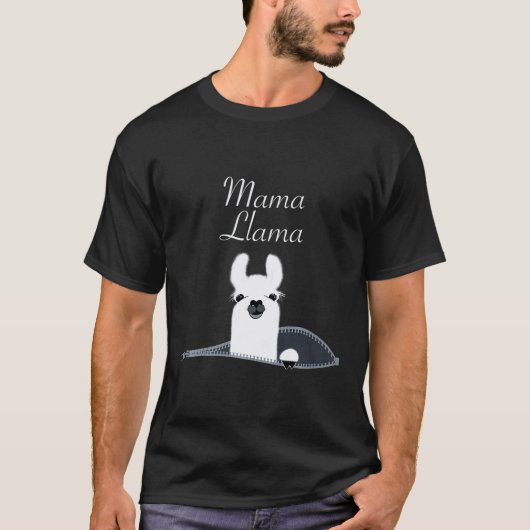 かわいいのぞき見 赤ちゃん ラマ ママ 妊婦 プレミアム Tシャツ (正面)