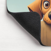 かわいいのぞき込む Rhodesian Ridgeback 犬 マウスパッド (コーナー)