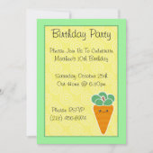 かわいいのにんじんのバースデーパーティ招待状 招待状 (正面)