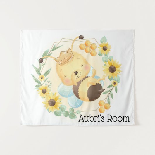 かわいいのまわりにとひまわり タペストリー (正面(横))